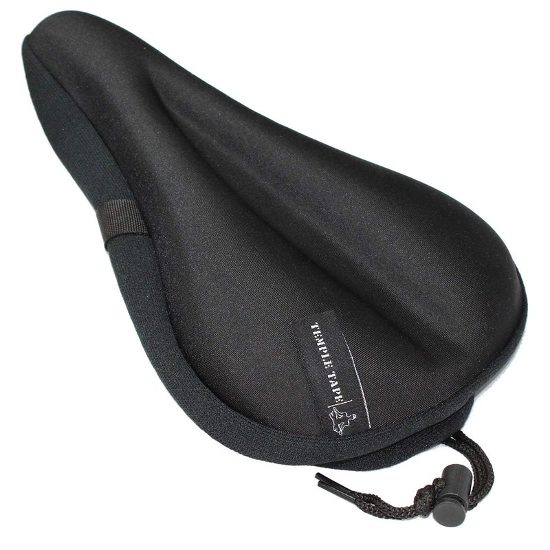 Temple Tape Elite Gel Bike Seat Cushion - Extra Soft Bicycle Saddle Cover for Spin, Exercise Stationary Bikes and Outdoor Biking - Premium Accessories for Comfort While Cycling - Image 1